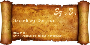 Szendrey Dorina névjegykártya
